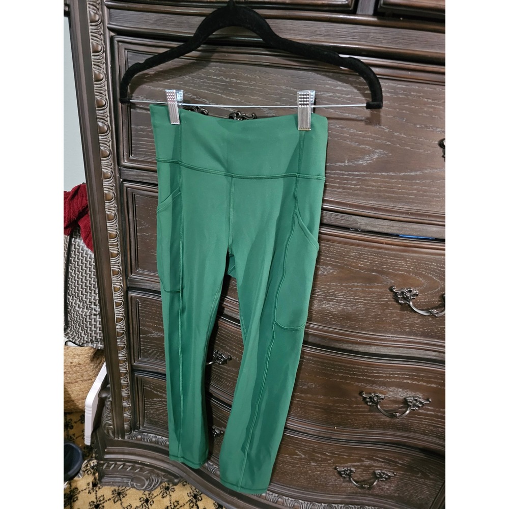 Lululemon Fast and Free High-Rise Crop 23 Everglade Green Nulux Leggings Size 4